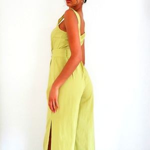 Pretty Little Things Lime Woven Jumpsuit Size 4 NWT